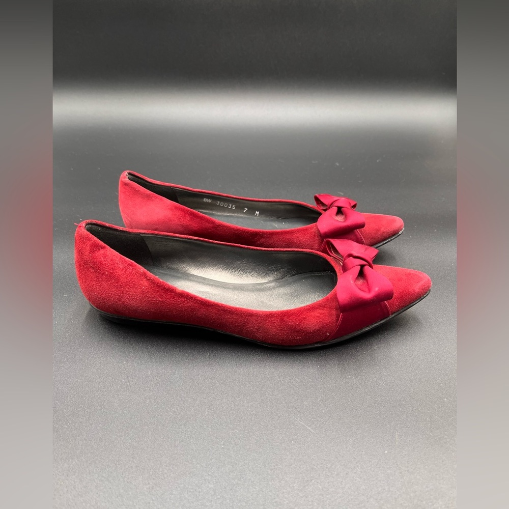 Stuart Weitzman Ballet Flats Womens 7m Ruby Red S… - image 4